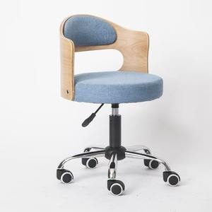 Modern Solid Wood Swivel Salon Chair Adjustable Height Rolling Task Chair for Home - Product Image 2