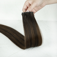 Extensions de cheveux vierges chinois Remy, lisses et soyeux, double trame, qualité supérieure, double tirage