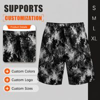Shorts cargo camouflage personnalisables pour hommes, multi-poches, cordon de serrage, taille élastique, shorts de plage, pantalons de sport