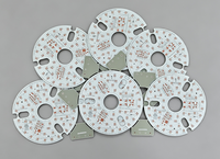 Panneau LED rond personnalisé à 2 cellules sur substrat en aluminium MCPCB, carte LED haute puissance pour luminaires extérieurs, PCB OEM