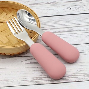 Ensemble de <span class=keywords><strong>couverts</strong></span> en acier inoxydable et de vaisselle en silicone de qualité alimentaire pour bébés et tout-petits, cuillère et fourchette d'apprentissage pour l'alimentation - Product Image 2