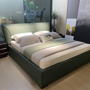 ชุดเตียงไม้ขนาดคิงไซส์สีทองหรูหราเบาสบายทนทานเตียงหรูหรา - Product Image 5