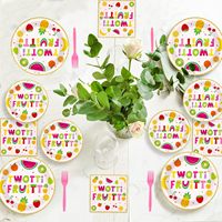 Vente directe usine : Vaisselle et décorations modernes pour fête d'anniversaire 2 ans, fournitures de fête Twotti Frutti, pour 24 invités