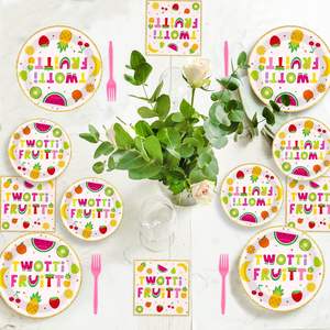 Directo de fábrica, vajilla y decoración moderna para fiesta de segundo cumpleaños, suministros para fiestas Twotti Frutti para 24 invitados, servicios de celebración - Product Image 2