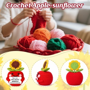 Idées de cadeaux de remerciement pour la Journée des enseignants, cadeaux de remerciement en forme de pomme et de tournesol au crochet pour les enseignants, les infirmières et les collègues - Product Image 3