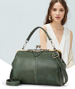 Nouveau Vintage chic Pu sacs à main rétro baiser serrure unique épaule sacs à bandoulière femmes en cuir mat britannique rétro <span class=keywords><strong>sac</strong></span> de messager - Product Image 4