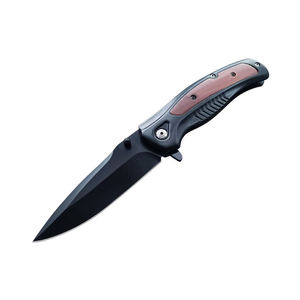 Couteau de poche pliable personnalisable de qualité OEM pour le camping, lame en acier inoxydable 3CR13 ultra-affûtée, manche en ABS couleur bois - Product Image 4