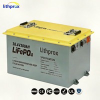 Batterie Lithium LiFePO4 à décharge profonde 38,4V 300Ah 10KW Grade A pour VR avec BMS intelligent RS485, bornes M8, 6000+ cycles, CE RoHS IP67, OEM ODM