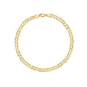Bracelets chaîne gourmette minimalistes en argent sterling S925 plaqué or 18 carats CANNER 4 mm, vente en gros pour femmes et hommes - Product Image 1