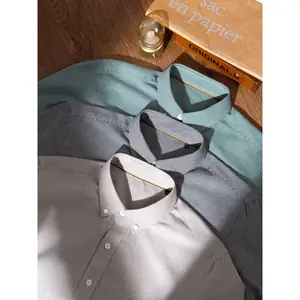 새로운 봄과 가을 순면 밀링 새 격자 무늬 캐주얼 옥스포드 짠 남성 셔츠 통기성 격자 무늬 긴 소매 셔츠