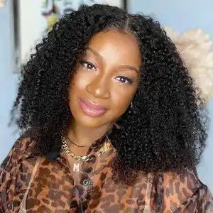 Highknight Malaysia afro kinky xoăn Trinh Nữ nhân tóc Mật độ 180% 4A 4B 4C ren phía trước tóc giả ren trong suốt Brazil tóc