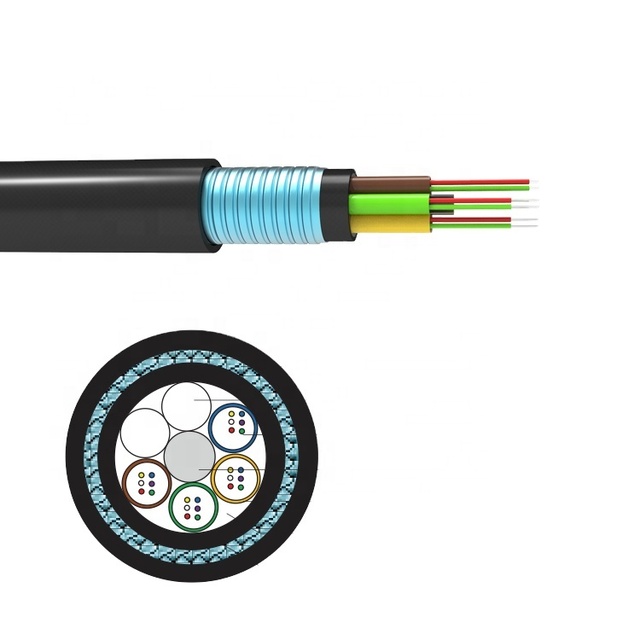 Fiber optic cable GYXTW Outdoor 2 4 6 8 12 24 48 64 144  Core Single Mode Fiber Optic Direct Buial cable with ITU standard