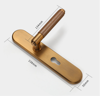 Nouvelle serrure de porte intérieure de chambre à coucher de style chinois en bronze jaune, ensemble de poignées magnétiques silencieuses pour porte en bois massif