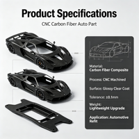 Pièces de structure automobile en fibre de carbone sèche CNC personnalisées, kit carrosserie avec séparateur avant et diffuseur, finition brillante/mate