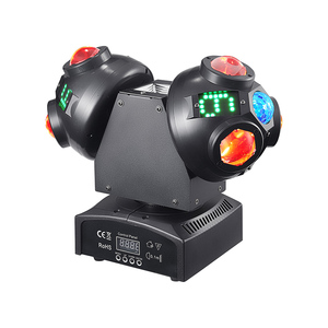Faro mobile a LED RGBW da 100W con doppia sfera colorata per feste, discoteche e club, con effetti rotanti e modalità attivate dal suono - Product Image 1