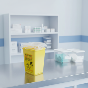 1 لتر حاوية حادة صفراء يمكن التخلص منها صندوق حاد لتعبئة المحاقن والنفايات المعدية - Product Image 1