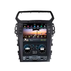 Tableau de bord avec lecteur dvd, écran vertical de 12.1 pouces, style Tesla, radio, navigation gps, radio, vidéo, pour Ford Explorer 2013 — 2019, android