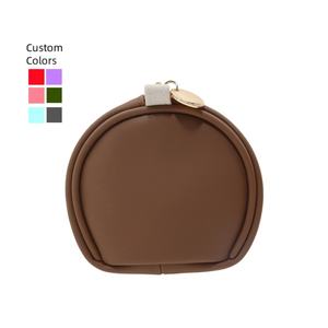 Wholesale PU Leather Cylinder Large Capacity Zipper Makeup Bag Organizer Pouch <b>Travel</b> Cosmetic for Bags for Women - Product Image 5