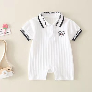 Conjunto de Verano Ligero de una Pieza para Bebés, Diseño Adorable para Niños Pequeños Chaqueta de Bebé de Manga Corta Transpirable de Algodón Puro para Recién Nacido - Product Image 2