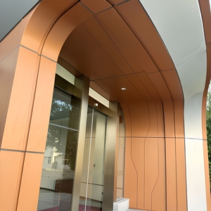 Panneau de mur rideau incurvé en aluminium, revêtement en poudre, design minimaliste, bardage extérieur, 70 pouces de haut - Product Image 5