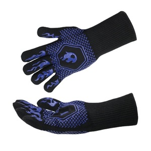 Wholesale 800c/1472℉ Heat Resistant Silicone Kitchen Mitts Non-Slip Oven for <b>BBQ</b> Grilling Cooking Baking - Product Image 6