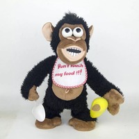 2025 chaud électrique en peluche gorille poupée drôle singe drôle singe aimant banane jouet emporter la banane singe pleurer jouet