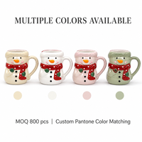 Ensemble de tasses à café en céramique pour cadeau de Noël, tasses bonhomme de neige avec écharpe pour café, thé, chocolat chaud, paire pour couple, saison des fêtes, table