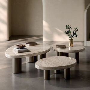 <span class=keywords><strong>Mesa</strong></span> de <span class=keywords><strong>centro</strong></span> ovalada contemporánea de lujo, mesas de <span class=keywords><strong>Centro</strong></span> de Piedra travertina, muebles de Sala, juego de <span class=keywords><strong>mesa</strong></span> de <span class=keywords><strong>centro</strong></span> de mármol - Product Image 1