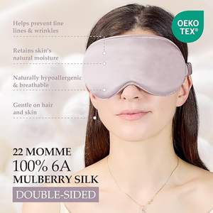Masque de sommeil 3D en soie de mûrier 22 Momme Premium, sans obstruction des paupières et occultation totale, logo personnalisé, stock disponible - Product Image 4