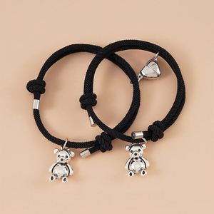 Wholesale Adjustable Woman Mens Love Gifts Attract Magnetic <b>Couple</b> Bear Cartoon Hand Chain Magnetic Lover <b>Bracelet</b> - Product Image 2