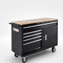 Chariot à outils en acier inoxydable robuste de 72 pouces avec revêtement rouge, boîte à outils, armoire à outils avec 15 tiroirs pour jardin, garage, atelier - Product Image 5