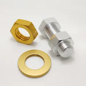 Customized cnc machined parts high precision 7075 / 2024 / 5083 aluminum hex bolt with washer and nut