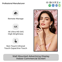 Écran d'affichage LCD mural pour publicité numérique en intérieur, panneau de vitrine pour magasin, centre commercial