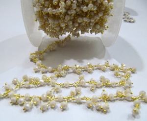 Cadena de racimo colgante facetada de Calcedonia rosa mística, cadena de cuarzo hidráulico, envoltura de alambre de racimo, venta al por mayor, cuentas de piedra por pieza - Product Image 4