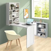Bureau mural pliant convertible flottant multifonctionnel bureau à domicile gain de place ordinateur bureau suspendu