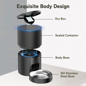 Comedero Automático para Perros y Gatos de Doble Banda 2cm Food & 5G 2.4G, Dispensador con Fuente de Carga, Cuencos de Plástico y Acero Inoxidable en Forma de Botella - Product Image 5