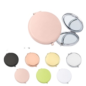 Espejo de Bolsillo Plegable con Logotipo Personalizado, Espejo de Maquillaje Redondo Compacto de Viaje, Botón de Presión, 7 Colores, Venta al por Mayor, Regalo - Product Image 1