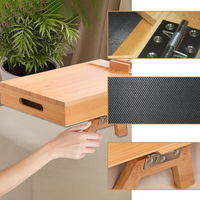 Plateau de canapé réglable en bois avec tiroir et support pour téléphone pour le rangement sur l'accoudoir du canapé et table à collation