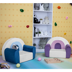 Canapé enfant mignon en <span class=keywords><strong>mousse</strong></span> à mémoire de forme, confortable, motif arc-en-ciel, amovible et lavable, chaise d'apprentissage pour bébé, design moderne pour chambre et salon - Product Image 1