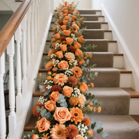 Decoración de Boda con Flores de Cerezo Blancas Puras, Camino de Mesa, Fondo Floral, Arreglo de Hileras de Flores de Seda