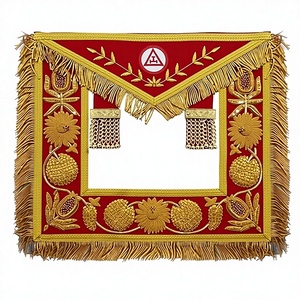 Tabliers maçonniques brodés faits main, réglables, de luxe, pour cérémonies, design exclusif, avec épingle de sûreté, personnalisables, très résistants à la lavage - Product Image 3