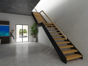 Escalón <span class=keywords><strong>de</strong></span> madera para interiores, escalones <span class=keywords><strong>de</strong></span> madera <span class=keywords><strong>de</strong></span> roble, canalización, iluminación LED, mármol - Product Image 4