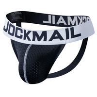 JOCKMAIL – Caleçons string sportifs pour hommes, respirants, confortables, color block, en maille, taille basse, teints dans la masse, en nylon