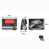 Takograf LCD 3 inci, depan 4K full HD 1080P belakang, mobil dual tachograph GPS sudut lebar 145, depan dan belakang