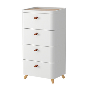 Armoire multifonctionnelle à cinq tiroirs avec pieds en bois pour le rangement de la chambre et l'utilisation au bureau - Product Image 5