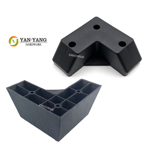 Patas de Sofá Cuadradas de <span class=keywords><strong>Pl</strong></span>ástico Yanyang, Negras, de PP, Fácil Montaje, 100 mm, Patas de Soporte para Muebles y Camas, para Sala de Estar - Product Image 2