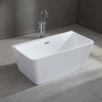 Baignoire autoportante minimaliste Gurgle en acrylique avec design mural