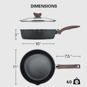 Poêle à frire en aluminium antiadhésive pour cuisinières à gaz et à induction, idéale pour la friture profonde – Offre Spéciale - Product Image 5
