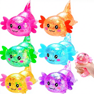 Jouet anti-stress en TPR en forme d'axolotl coloré, en gros, pour enfants, cadeau lumineux pour soulager le stress et booster l'humeur lors des journées chargées - Product Image 3