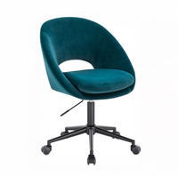 Chaise de bureau ergonomique pivotante à 360 degrés, multifonctionnelle, moderne, avec revêtement en velours et structure en fer, hauteur réglable